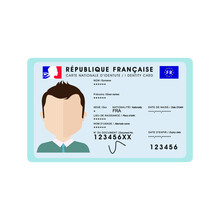 France (french) National Identity Card Vector Work White Background