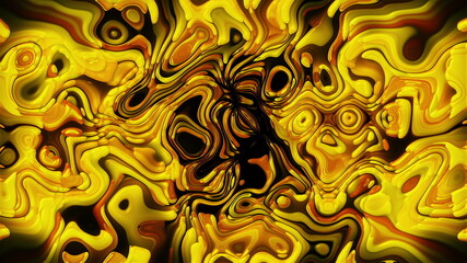 Poster - Futuristic liquid metal with 3d render of blurry spots. Abstract moving structures embodying flowing and pulsating energy. Dynamic mysterious futurism in modern design.