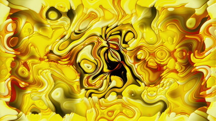 Poster - Futuristic liquid metal with 3d render of blurry spots. Abstract moving structures embodying flowing and pulsating energy. Dynamic mysterious futurism in modern design.