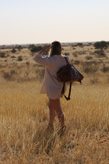 Travelling girl in Namibia