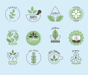 Sticker - twelve natural labels