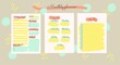 © Elena Burchenkova - planner, one week mothly planner, and writing sheets vector,printable to do list. Business organizer page. Paper sheet. Realistic vector illustration.