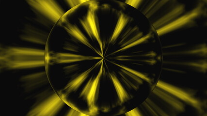 Poster - Geometric explosion in 3d render of an energy ball. Digital ornament with waves of directional smoke. Magical item filled with ancient elemental powers in futuristic frame.