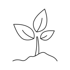 Sticker - Tree plant gardening icon vector