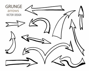 Aufkleber - Arrows of the Grange vector.Dry brushstrokes, arrows, pointers