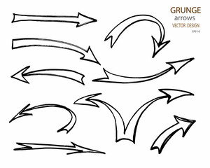 Aufkleber - Arrows of the Grange vector.Dry brushstrokes, arrows, pointers