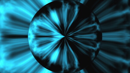 Poster - Geometric explosion in 3d render of an energy ball. Digital ornament with waves of directional smoke. Magical item filled with ancient elemental powers in futuristic frame.