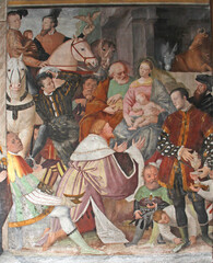  adorazione dei Magi di Gaudenzio Ferrari; affresco nella chiesa di San Cristoforo a Vercelli