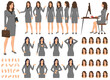 Set of cartoon businesswomen character vector design