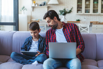 Wall Mural - Father and son