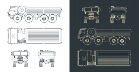 Military heavy duty truck blueprints