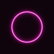 pink neon circle. glowing circle on a black background. pink neon vector print.