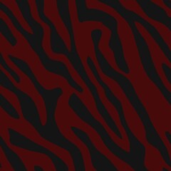 Wall Mural - black and dark red stripes abstraction. seamless zebra print. for clothes or printing			