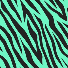 Poster - green zebra seamless pattern. wind print on clothing or print