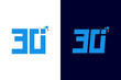 Number 30 digital logo design with pixel