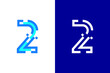 © Andrian - Number 2 digital logo. Numbers design with technology concept. Line logo and pixel
