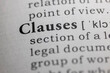 Dictionary definition of clauses