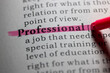 Dictionary definition of professional