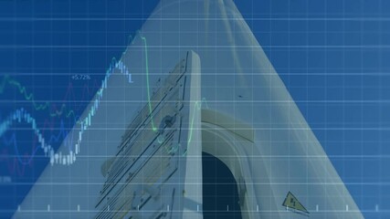 Poster - Animation of financial data processing over engineer and wind turbine