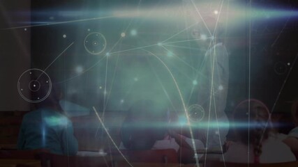 Poster - Animation of network of connections over male teacher and students