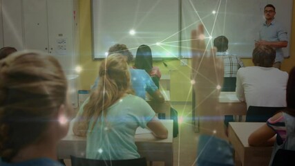 Poster - Animation of network of connections over male teacher and students