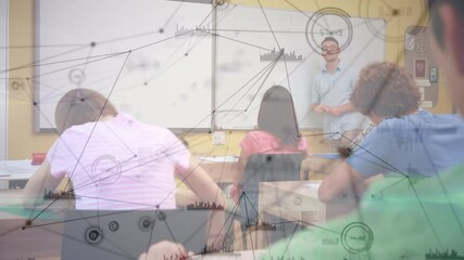 Poster - Animation of network of connections over male teacher and students