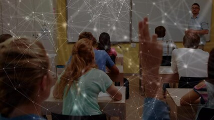 Poster - Animation of network of connections over male teacher and students