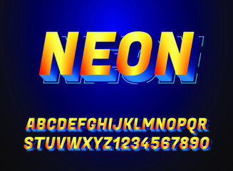 Wall Mural - modern futuristic yellow neon text effect