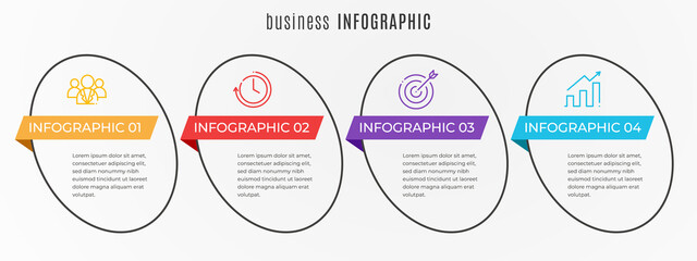 Wall Mural - Timeline infographic template 4 steps