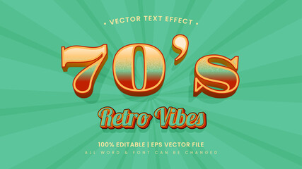 Poster - 70's retro vibes 3d text style effect. Editable illustrator text style.