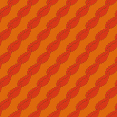 Poster - Retro colors orange and red leafs with texture repeat pattern print background