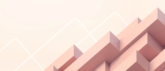 Aufkleber - Abstract Creative idea. futuristic Geometric shapes for Business concept and Minimal with Competitions on yellow. copy space,digital, banner -3d Rendering