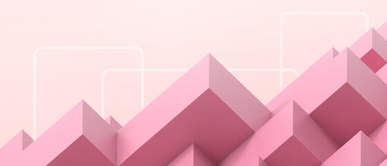 Poster - Abstract Creative idea. futuristic Geometric shapes for Arrows and Targets with a Business concept on Red. copy space, digital, banner, website -3d Rendering