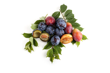 Wall Mural - Plums and plum halves