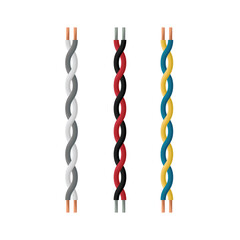 twisted paired electrical wires. a wire is an electrical product that serves to connect an electric 