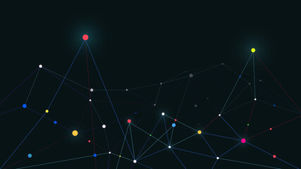 Wall Mural - Futuristic connection data network elements background