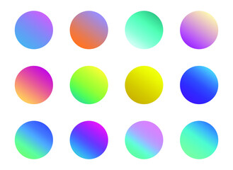 Poster - set of round vector gradient. multicolor sphere. modern abstract background texture. template for de
