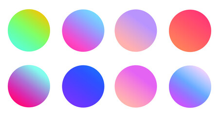 Poster - set of round vector gradient. multicolor sphere. modern abstract background texture. template for de