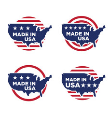 Wall Mural - made in usa america label set