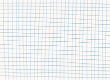 Blue Grid Background. Hand Drawn Texture, Student Notebook Sheet. Vector Backdrop, Cover, Banner.