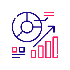 Statistics vector 2 colours Icon Design illustration. Web Analytics Symbol on White background EPS 10 File