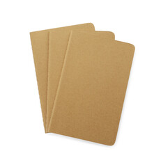 Poster - Stylish kraft planners on white background, top view