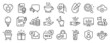 © blankstock - Set of Business icons, such as Smile, Cloud computing, Coffee cup icons. Water glass, Shopping rating, Wind energy signs. Cardio training, Ice cream, Financial goal. Security, Eye drops. Vector