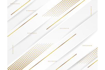 Wall Mural - Futuristic abstract metal gold gradient dot line vector with Memphis on white background, dotted golden yellow digital dynamic elegant flow, technology concept for web. gradient white grey background