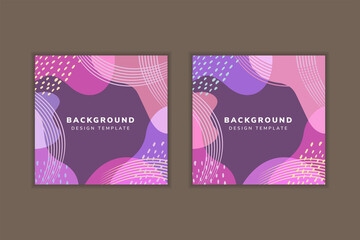 Poster - purple, pink, green pastel colors of abstract square art templates for Suitable for social media post, mobile apps, banners design and web or internet ads. Vector fashion backgrounds. wave style.
