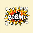 © Iftikhar alam - Boom comic explosion. Comic blast vector with text bubble. Cartoon burst with colorful wordings and clouds. Funny explosion bubbles for cartoons with red, white, and yellow colors. Comic boom.