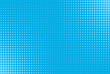 Pop art pattern. Halftone comic background. Blue dotted print. Cartoon retro texture. Duotone wallpaper with half tone effect. Gradient fade design. Anime superhero banner. Vector illustration.