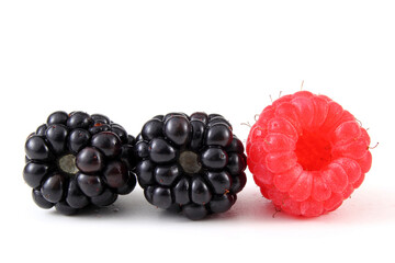 Wall Mural - Blackberries and raspberry