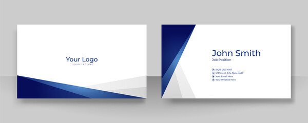 modern blue black business card - creative and clean business card template. stylish blue elegant bu