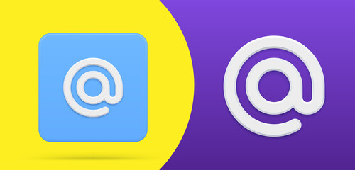 Poster - Email address sign internet connect for communications button logo set 3d icon vector illustration